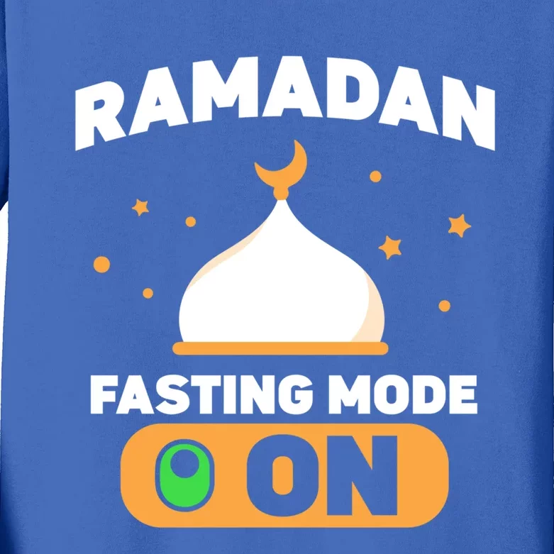 Ramadan Fasting Mode On Mubarak Eid Kareem Muslim Funny Gift Kids Long Sleeve Shirt