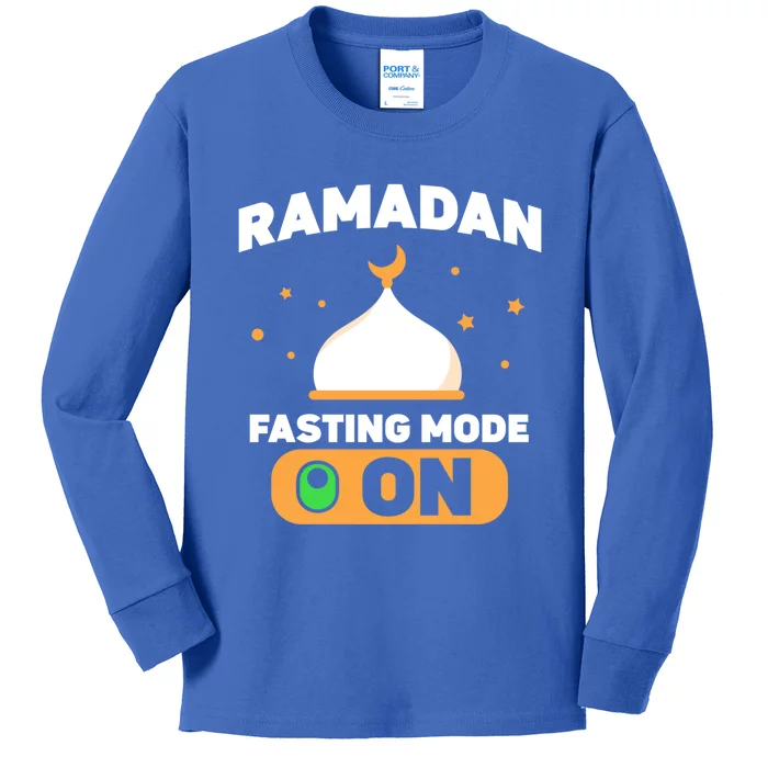 Ramadan Fasting Mode On Mubarak Eid Kareem Muslim Funny Gift Kids Long Sleeve Shirt