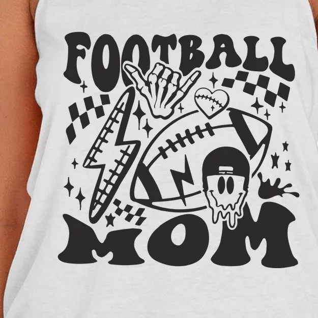 Retro Football Mom Baller Mom Football Game Day Mom Women's Knotted Racerback Tank