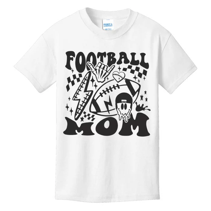 Retro Football Mom Baller Mom Football Game Day Mom Kids T-Shirt