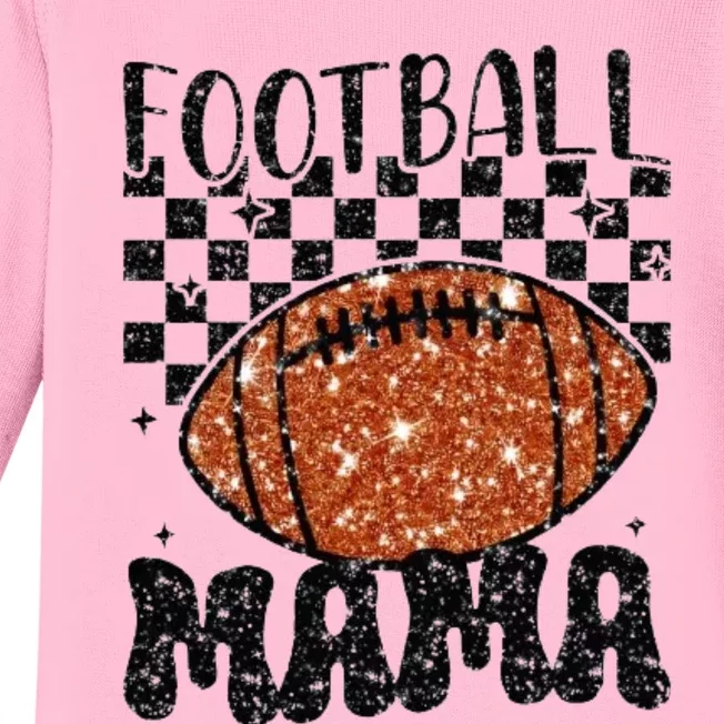 Retro Football Mama Football Baby Long Sleeve Bodysuit