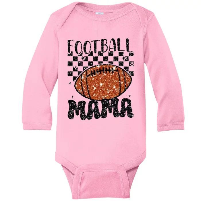 Retro Football Mama Football Baby Long Sleeve Bodysuit