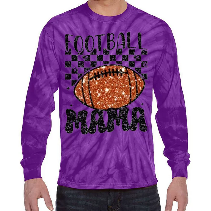 Retro Football Mama Football Tie-Dye Long Sleeve Shirt