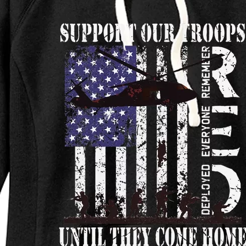 RED Friday Military Remember Everyone Deployed US Flag Army Women's Fleece Hoodie