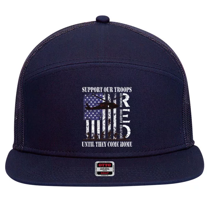 RED Friday Military Remember Everyone Deployed US Flag Army 7 Panel Mesh Trucker Snapback Hat