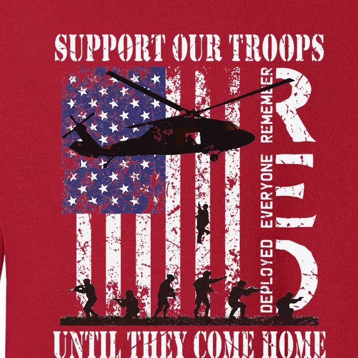 RED Friday Military Remember Everyone Deployed US Flag Army Toddler Sweatshirt