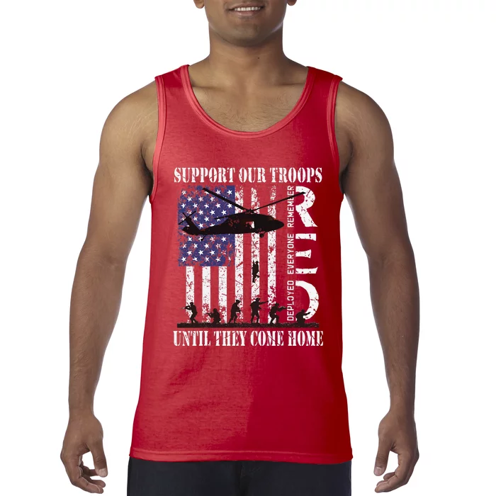 RED Friday Military Remember Everyone Deployed US Flag Army Tank Top