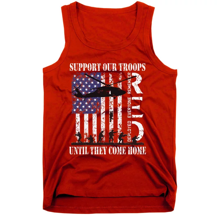 RED Friday Military Remember Everyone Deployed US Flag Army Tank Top