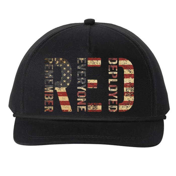 Red Friday Military Support Remember Everyone Deployed Snapback Five-Panel Rope Hat