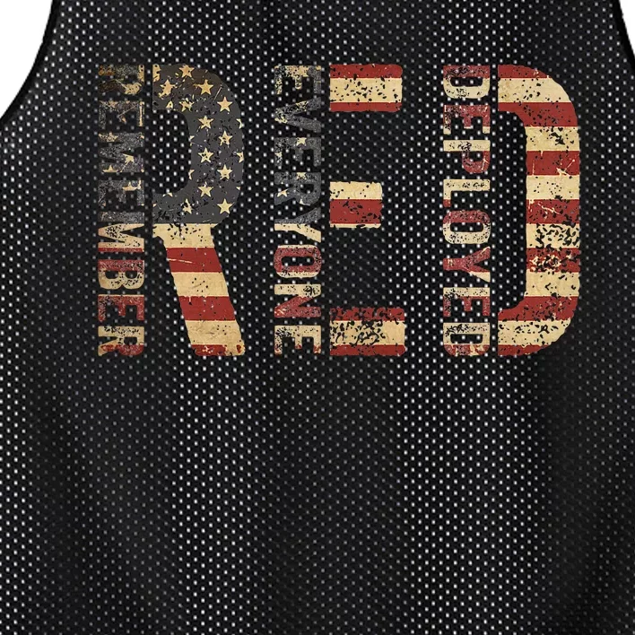 Red Friday Military Support Remember Everyone Deployed Mesh Reversible Basketball Jersey Tank