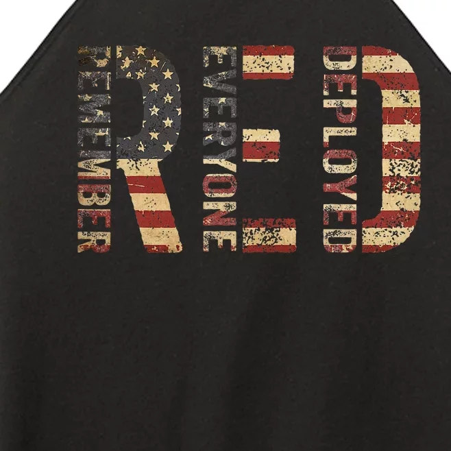 Red Friday Military Support Remember Everyone Deployed Women’s Perfect Tri Rocker Tank