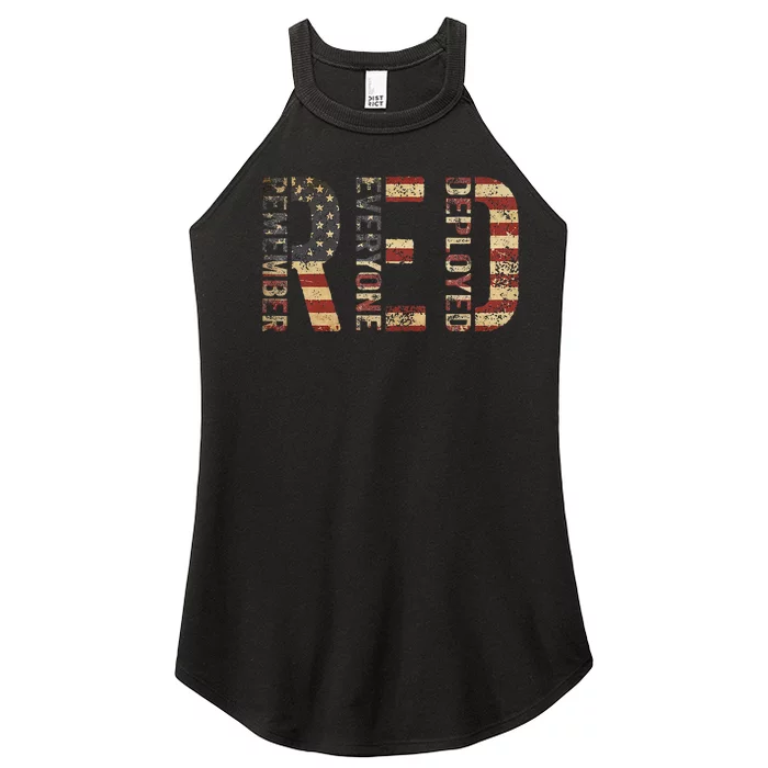 Red Friday Military Support Remember Everyone Deployed Women’s Perfect Tri Rocker Tank