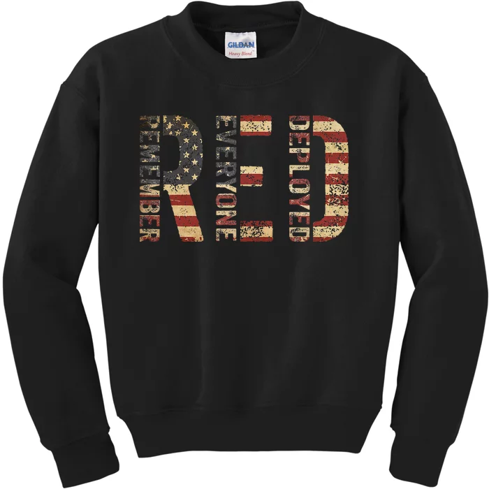 Red Friday Military Support Remember Everyone Deployed Kids Sweatshirt