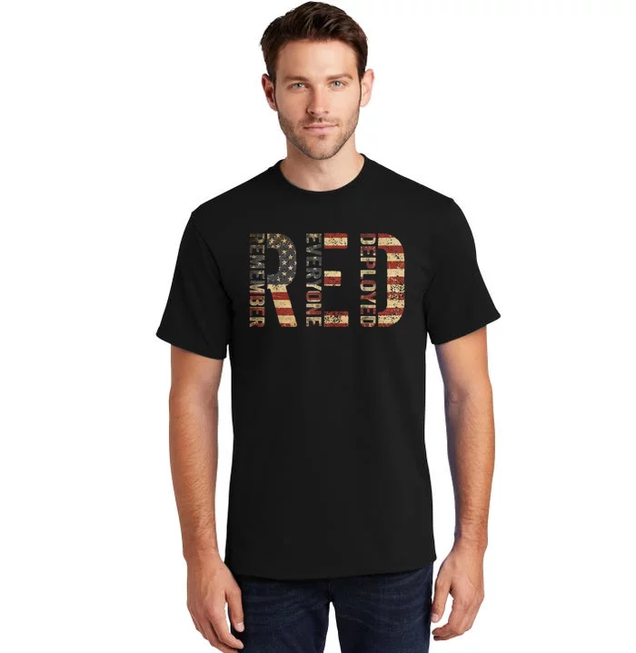 Red Friday Military Support Remember Everyone Deployed Tall T-Shirt