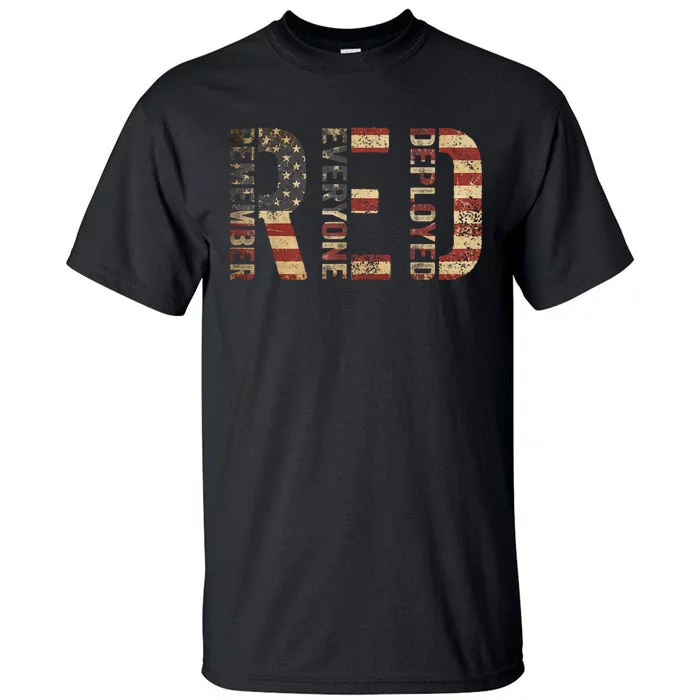 Red Friday Military Support Remember Everyone Deployed Tall T-Shirt