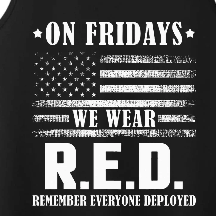 RED Friday Military US Army Remember erveryone deployed Performance Tank