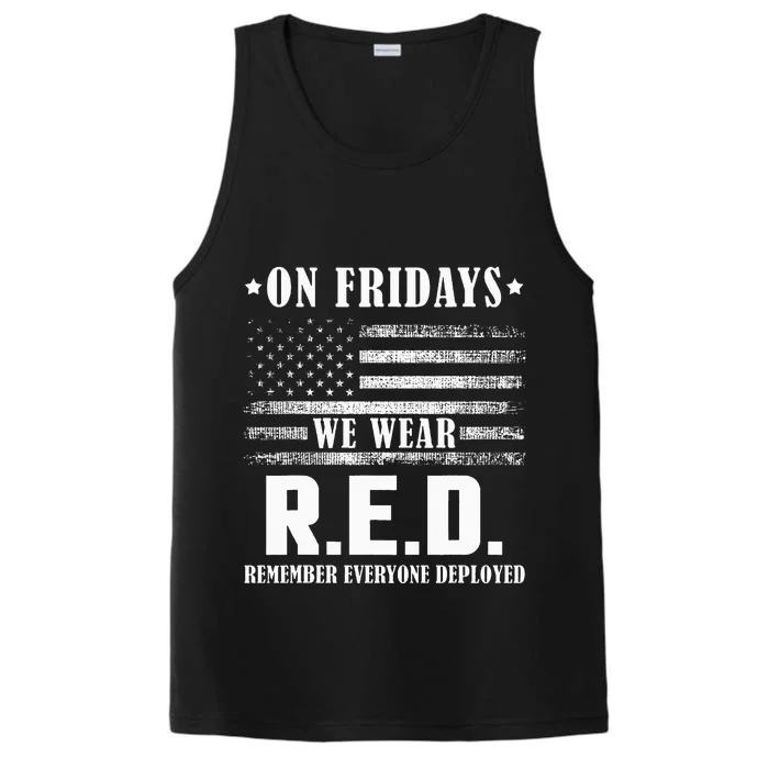 RED Friday Military US Army Remember erveryone deployed Performance Tank