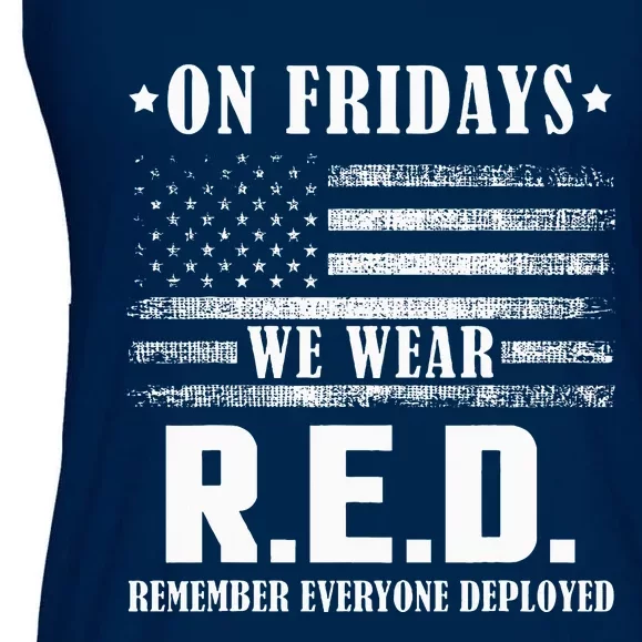 RED Friday Military US Army Remember erveryone deployed Ladies Essential Flowy Tank