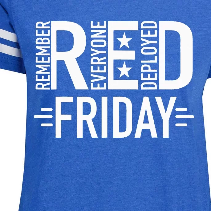 Red Friday Military Remember Everyone Deployed US Veterans Enza Ladies Jersey Football T-Shirt