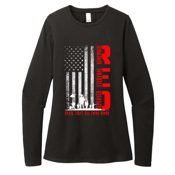 Red Friday Military U.S A.R.M.Y Remember Erveryone Deployed Womens CVC Long Sleeve Shirt