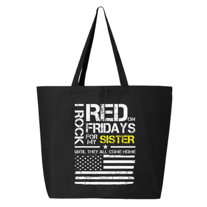 Red Friday Military Brother Gift Wear Red For My Sister 25L Jumbo Tote