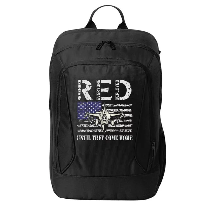 RED Friday Military S Air Force USAF US Flag Veteran City Backpack