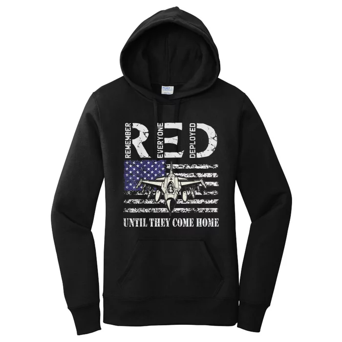 RED Friday Military S Air Force USAF US Flag Veteran Women's Pullover Hoodie