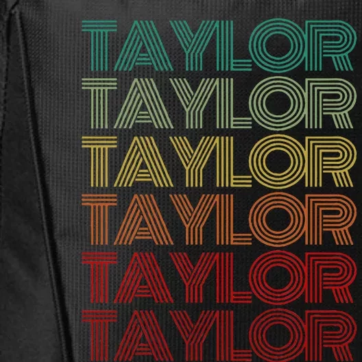 Retro First Name Taylor Girl Boy Personalized City Backpack