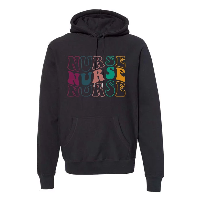 Retro Future Nurse Life for Registered Nurse Tee Nurse's Day Premium Hoodie