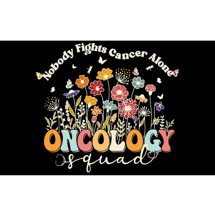 Retro Floral Nobody Fights Cancer Alone Oncology Nurse Squad Bumper Sticker