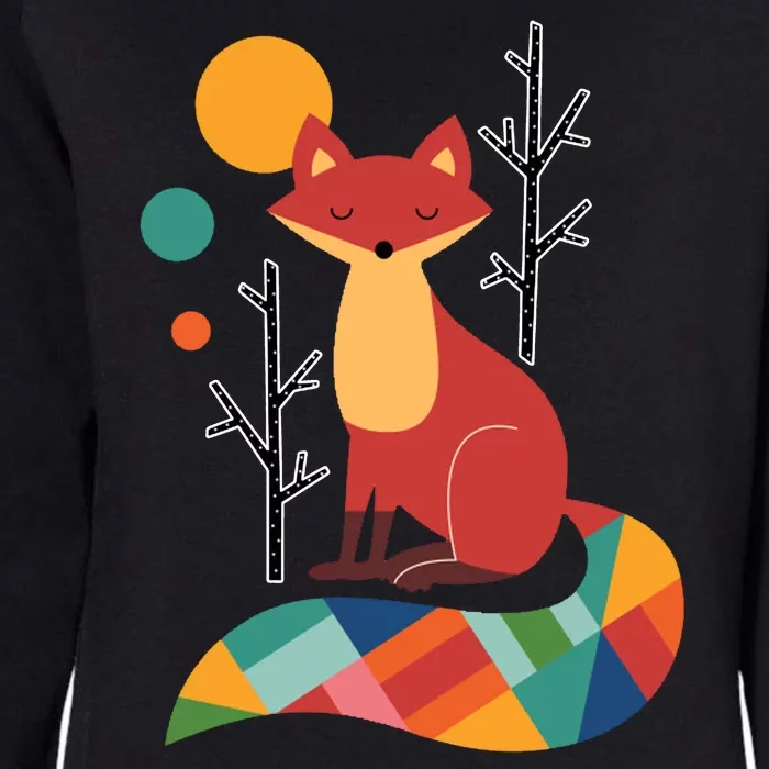 Rainbow Fox Nature Gift Womens California Wash Sweatshirt