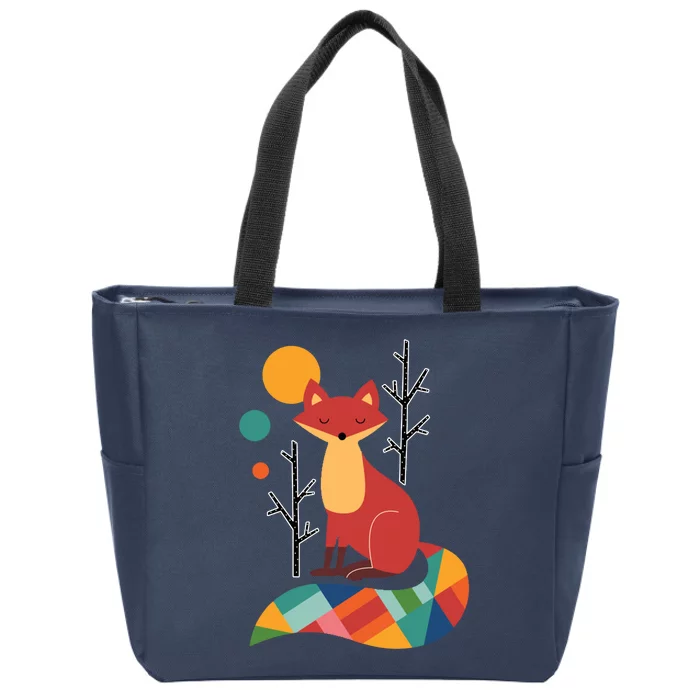 Rainbow Fox Nature Gift Zip Tote Bag