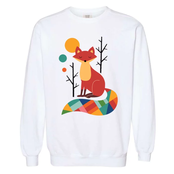 Rainbow Fox Nature Gift Garment-Dyed Sweatshirt