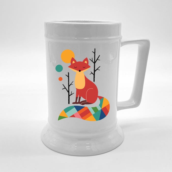 Rainbow Fox Nature Gift Front & Back Beer Stein