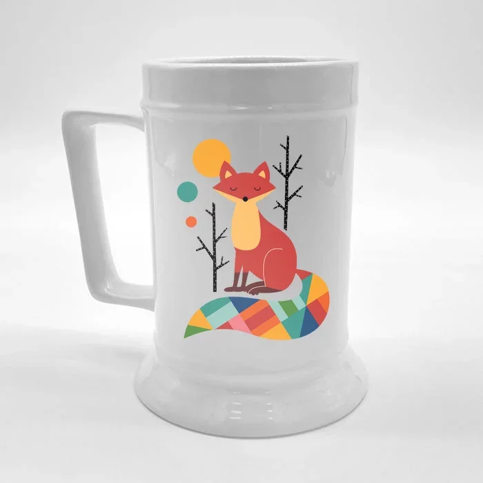 Rainbow Fox Nature Gift Front & Back Beer Stein