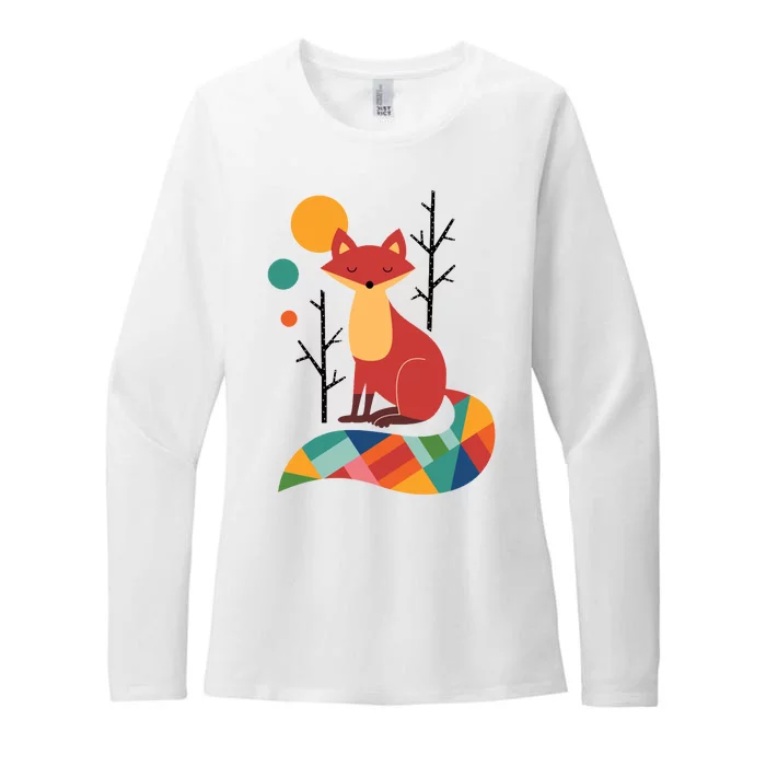 Rainbow Fox Nature Gift Womens CVC Long Sleeve Shirt