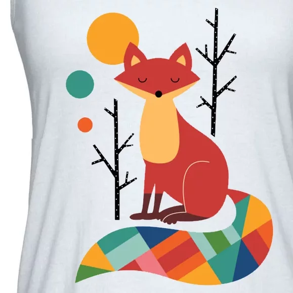 Rainbow Fox Nature Gift Ladies Essential Flowy Tank