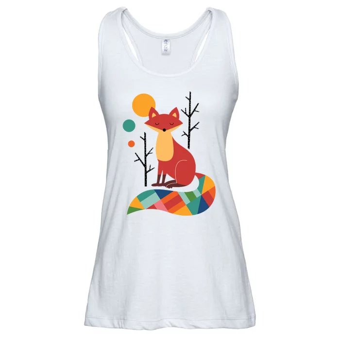 Rainbow Fox Nature Gift Ladies Essential Flowy Tank