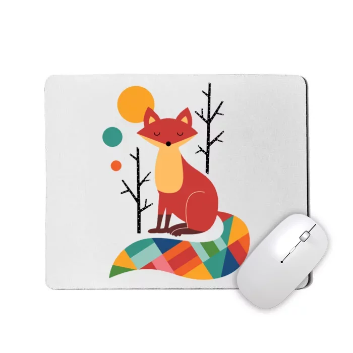 Rainbow Fox Nature Gift Mousepad