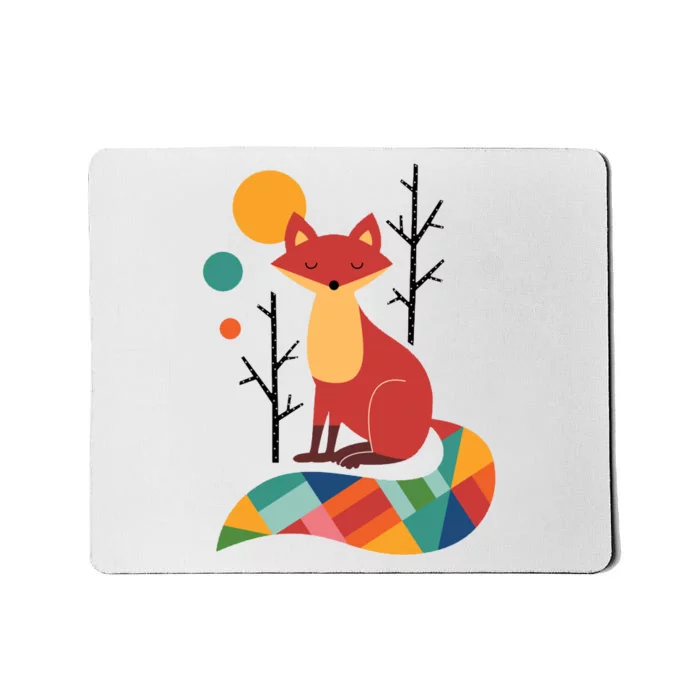 Rainbow Fox Nature Gift Mousepad