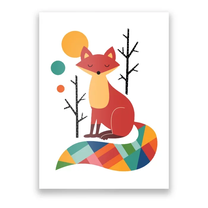 Rainbow Fox Nature Gift Poster