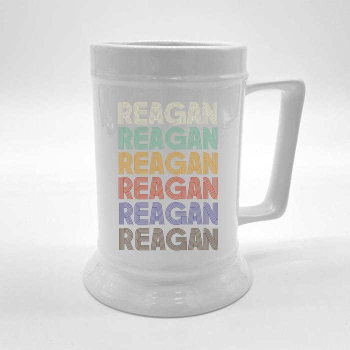 Reagan First Name Retro Vintage 90s Stylet Front & Back Beer Stein