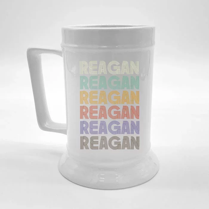 Reagan First Name Retro Vintage 90s Stylet Front & Back Beer Stein