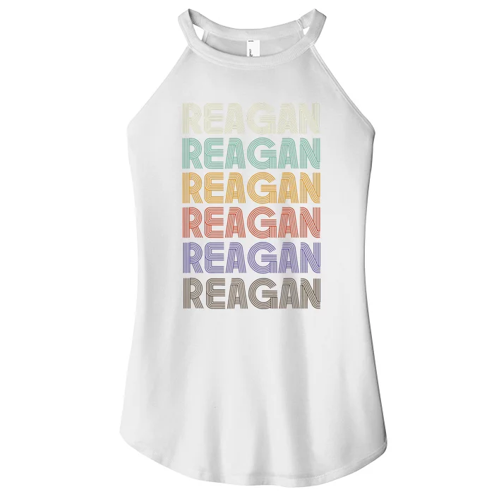 Reagan First Name Retro Vintage 90s Stylet Women’s Perfect Tri Rocker Tank