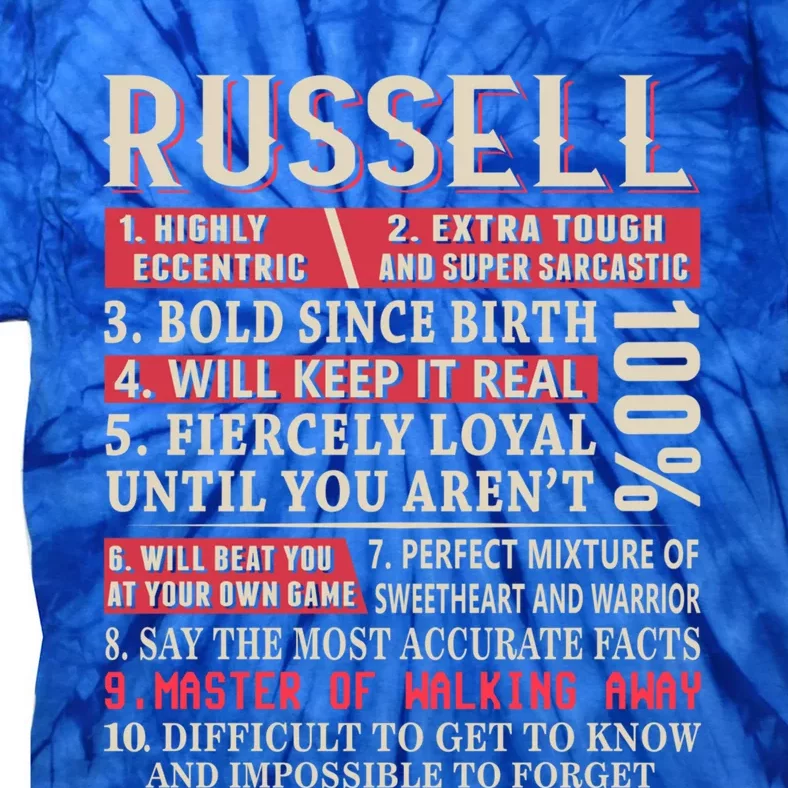 Russell First Name Gift Funny Russell Gift Tie-Dye T-Shirt