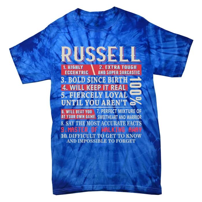 Russell First Name Gift Funny Russell Gift Tie-Dye T-Shirt