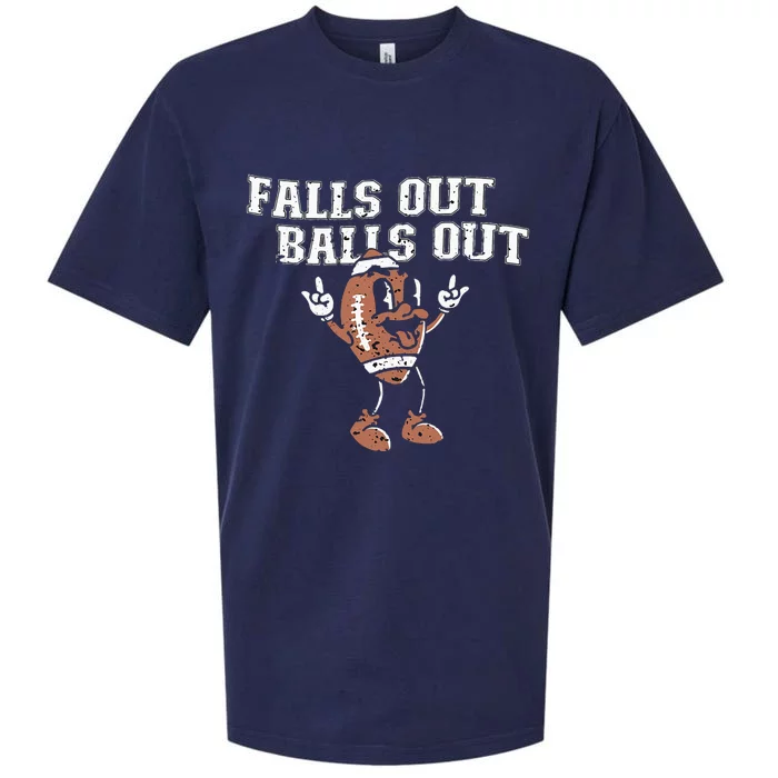 Retro Falls Out Balls Out Football Vintage Thanksgiving Sueded Cloud Jersey T-Shirt