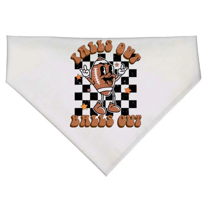 Retro Falls Out Balls Out Football Vintage Thanksgiving Gift USA-Made Doggie Bandana