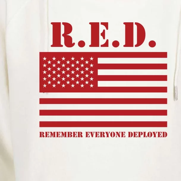 R.E.D. Friday | On Fridays We Wear Red | Remember Everyone Deployed Womens Funnel Neck Pullover Hood