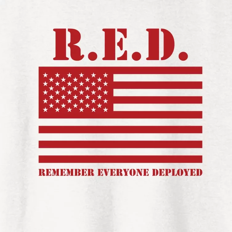 R.E.D. Friday | On Fridays We Wear Red | Remember Everyone Deployed Women's Crop Top Tee